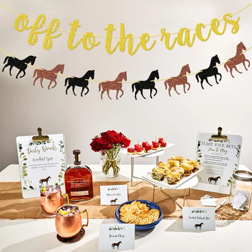 Miniatura 6 de Cartel Off To The Races, pancarta de caballo, pancarta de fiesta de rodeo, decoración de fiesta de carreras de caballos, decoración de fiesta