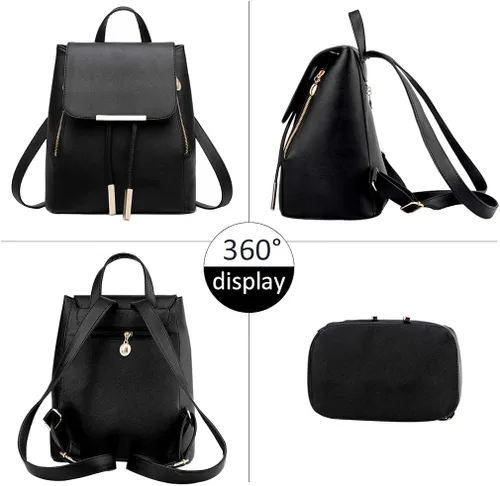 Miniatura 5 de Pahajim - Mochila de cuero sintético con zíper, casual, a la moda, para mujer