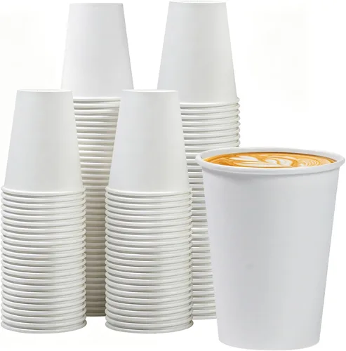 Miniatura 14 de Lamosi Paquete de 300 vasos de papel de 8 onzas, tazas de café desechables, tazas de café de papel de 8 onzas, taza blanca para bebidas
