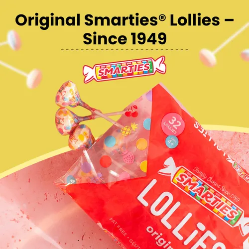 Miniatura 3 de Smarties Double Lollies - Obleas dobles sin gluten, sin maní, sin grasa con sabores frutales surtidos, bajas en calorías, perfectas para cumpleaños
