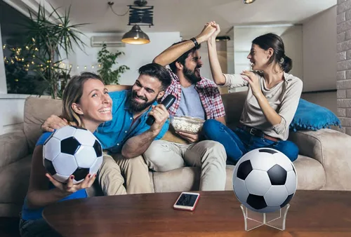 Miniatura 7 de CANIPHA Soporte de bola de acrílico - Soporte de exhibición para fútbol, baloncesto, fútbol, voleibol, rugby y más - Escaparate de trofeos