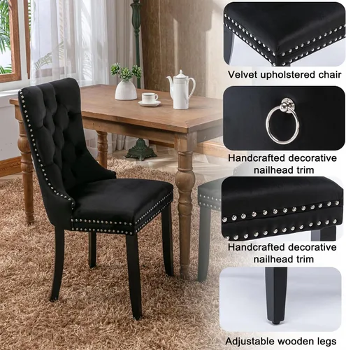 Miniatura 7 de Juego de mesa de comedor extensible marrón de 63 a 78.74 pulgadas para 4, juego de mesa de comedor de 5 piezas con 4 sillas, mesa de cocina