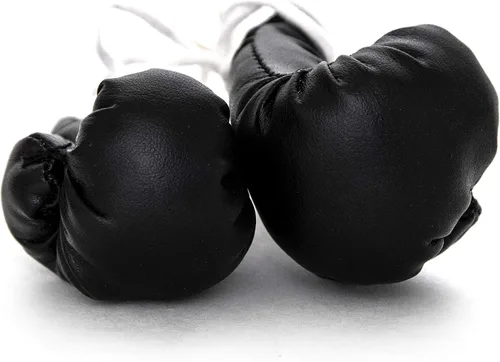 Miniatura 3 de Mini guantes de boxeo – Guantes de boxeo en miniatura – Decoración colgante o exhibición de recuerdo – para uso doméstico y coche – 1 par (negro)