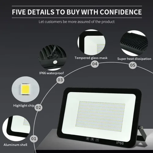 Miniatura 2 de 4Pack LED Flood Light Outdoor,50W LED Work Light 5500lm with 6FT US Plug,IP66 Waterproof Exterior Security Lights,6000K Daylight White Outside