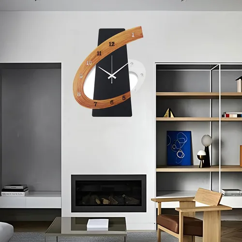 Miniatura 6 de Reloj de pared moderno grande decorativo, de 43 cm, negro, silencioso y sin tictac, relojes de pared nórdicos de metal para sala de estar, hogar