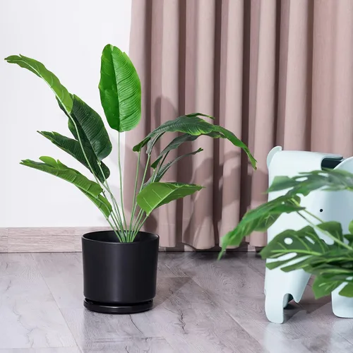 Miniatura 4 de Ekirlin - Macetas de 7 pulgadas para plantas, macetas de cerámica para flores en interiores, contenedores modernos de suculentas con plato