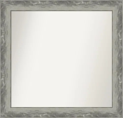 Miniatura 58 de Amanti Art Espejo de baño plateado para sobre el fregadero, 24 x 24 pulgadas, espejo cuadrado de peltre forjado a medida, marco de madera casual