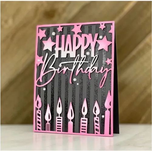 Miniatura 3 de Troqueles para álbumes de recortes, troqueles de corte de metal de cumpleaños para hacer tarjetas, plantilla de papel para manualidades, plantillas