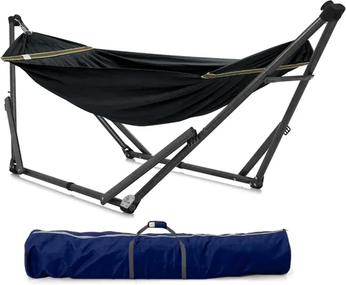 Miniatura 22 de Soporte de hamaca Tranquillo Uniki con garantía de 3 años, hamaca plegable instantánea de 30s con soporte, hamaca de camping con capacidad de 550 1.