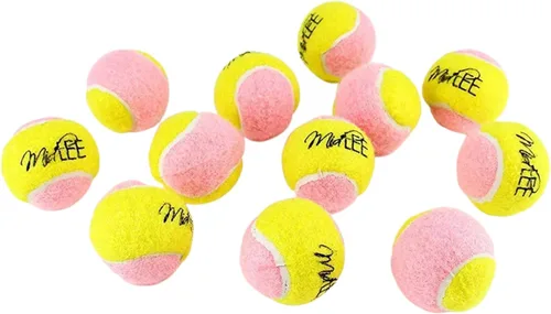Midlee Pelotas de tenis para perros XS de 1.5 pulgadas, paquete de 12 pelotas de tenis para cachorros, minipelotas de tenis para mascotas, color