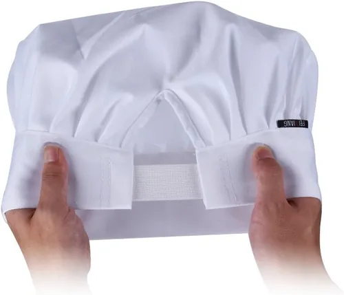 Miniatura 3 de WearHome(TM) - Gorra de chef ajustable. Gorra para panaderíapastelería, color blanco., Blanco