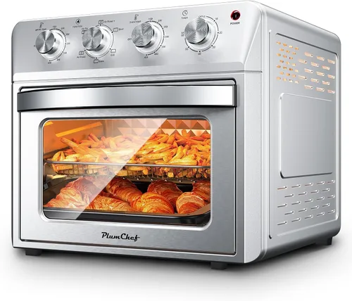 Miniatura 11 de Plum Chef Horno freidora de aire de 27.5 cuartos de galón, horno de convección de encimera 6 en 1, freír al aire, hornear, asar, tostar, calentar