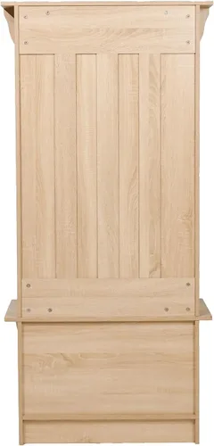 Miniatura 5 de Flash Furniture Árbol de pasillo de cachemira con banco de almacenamiento, almacenamiento inferior ajustable, tablero decorativo con 3 ganchos