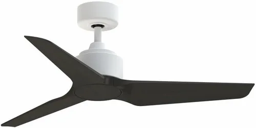 TriAire Custom - Ventilador de techo de 3 aspas, 12.42 pulgadas de alto y 44 pulgadas de ancho, acabado blanco mate, color nogal oscuro Blanco