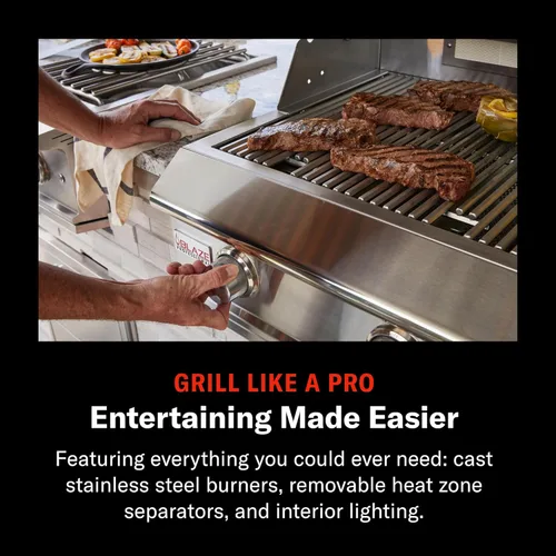 Miniatura 3 de Blaze Professional LUX - Parrilla de gas natural integrada de 3 quemadores de 34 pulgadas Barbacoa de acero inoxidable al aire libre con quemador