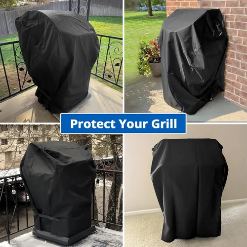 Miniatura 7 de SunPatio Cubierta para parrilla de gas de 2 quemadores de 32 pulgadas, resistente al agua, cubierta cuadrada pequeña para parrilla de barbacoa, se