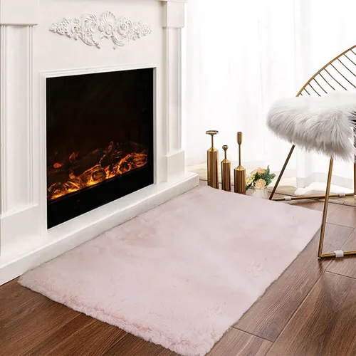 Miniatura 28 de Latepis Alfombra Pequeña Negra Esponjosa 2x3 pies Manta de Piel Sintética de Conejo Alfombra Suave Lavable Alfombras Peludas Shag para Dormitorio