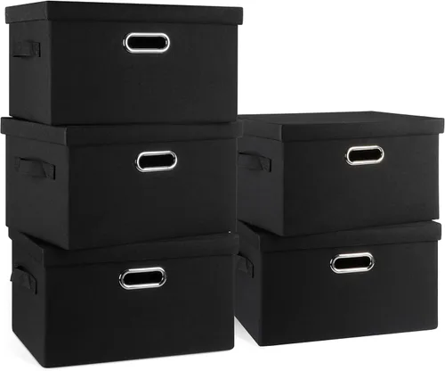 Miniatura 30 de Graciadeco Contenedores de almacenamiento plegables grandes de 17 pulgadas y 36 cuartos de galón con tapas, paquete de 3 cajas de almacenamiento