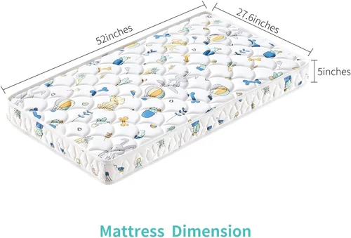 Miniatura 3 de Letmxiu Colchón Premium para cuna de 5 pulgadas y colchón para niños pequeños, de doble cara y firme, colchón para cuna hipoalergénico, se adapta a