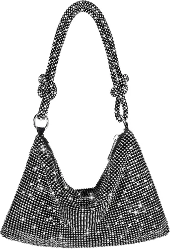 Bolso de noche brillante con diamantes de imitación, bolso de mano plateado tipo clutch para mujeres, bolsos cruzados para fiesta, baile de