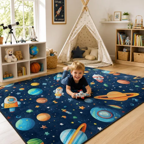 Miniatura 8 de Alfombra para Niños, Alfombra de Oruga Arcoíris ABC Letras del Alfabeto Tapete Educativo - 5x7 Pies Alfombra de Área de Aprendizaje con Respaldo