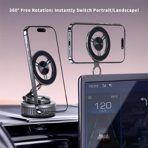 Miniatura 3 de Soporte magnético para teléfono para automóvil, soporte de teléfono plegable ajustable de 360° para iPhone para hombres y mujeres, actualizado 2025