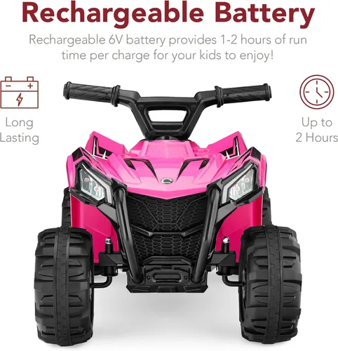 Miniatura 4 de Best Choice Products vehículo de juguete para montar de 6 V para niños, cuadriciclo de 4 ruedas, ATV con velocidad máxima de 2.9 km/h, neumáticos