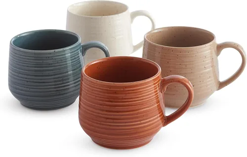 Miniatura 20 de Siterra Artist's Blend - Juego de tazas de cerámica de colores surtidos de 17 onzas (servicio para 4)