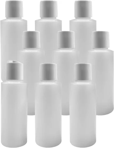 Pinnacle Mercantile Botellas de plástico de 4 onzas con tapa abatible con tapa abatible, juego de 8 unidades vacías
