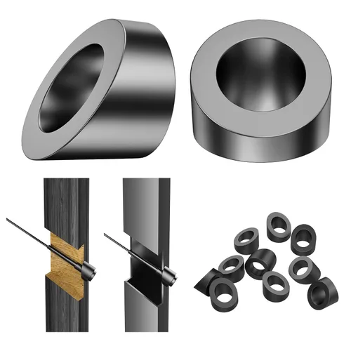 Miniatura 11 de BLIKA Paquete de 20 arandelas de ángulo negro de identificación de 1/4 pulgadas para barandillas de cable, arandelas biseladas de ángulo negro de 30