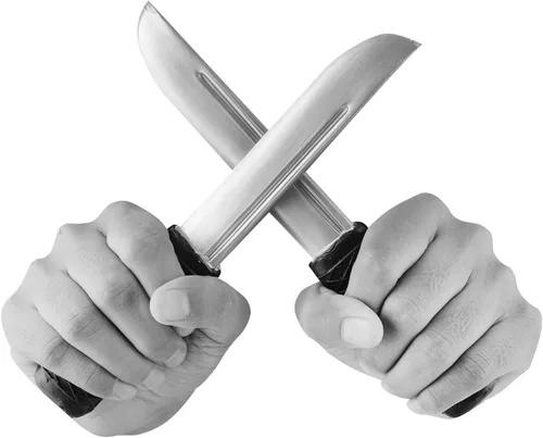 Miniatura 3 de Cuchillo de goma falso, paquete de 2 – Arma profesional de entrenamiento de artes marciales de autodefensa MMA