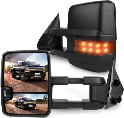Miniatura 16 de SCITOO Espejos de remolque para Chevy Silverado 2014-2017 para GMC Sierra 1500 2015-2016 para Silverado para Sierra 2500HD 3500HD con control
