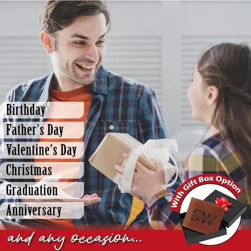 Miniatura 9 de Billeteras de cuero personalizadas para él, novio, marido, hombre, hijo, billetera plegable grabada para hombres, billeteras, regalo de hombre