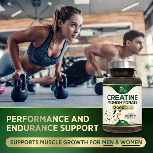 Miniatura 5 de Monohidrato de creatina 3000 mg por porción - Cápsulas de creatina en polvo micronizado - Apoya el músculo magro, la fuerza, la energía