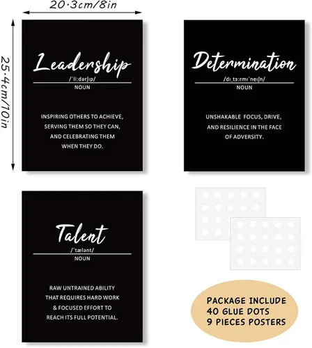 Miniatura 2 de 9 piezas de láminas artísticas para pared con frases inspiradoras, carteles con dichos motivacionales y citas, impresión positiva, decoración