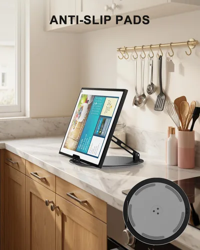 Miniatura 8 de WALI Echo Show 15/21 Stand, Adjustable Stand for Echo Show 15/21 and Up to 18" Tablets/Portable Monitors, 360 Degrees Rotating Tilt Foldable Show