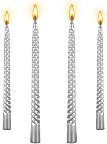 Miniatura 10 de Wrcevtor Juego de 4 velas cónicas de 8 pulgadas 7.5 horas de combustión limpia sin aroma, para bodas, fiestas, decoración del hogar y ocasiones