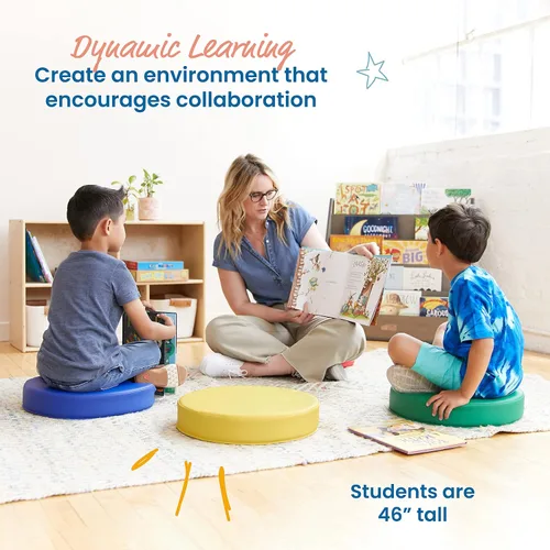 Miniatura 5 de ECR4Kids SoftZone Carry Me - Cojines de piso para asientos flexibles de aula, espuma de 3 pulgadas