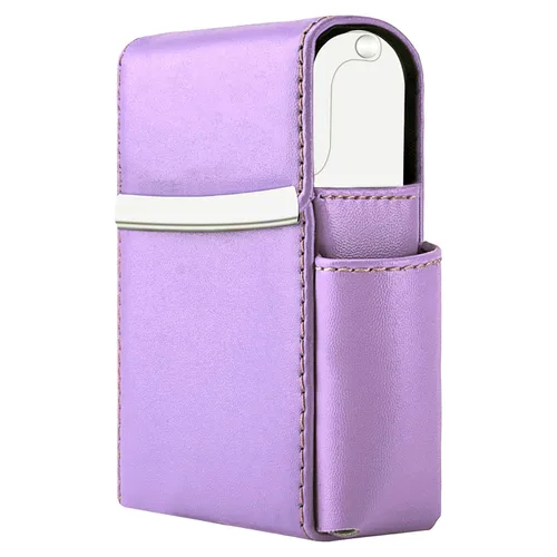 Miniatura 14 de Caja de cigarrillos deslizante de piel sintética con soporte para encendedor y trabilla para cinturón para hombres y mujeres, unisex