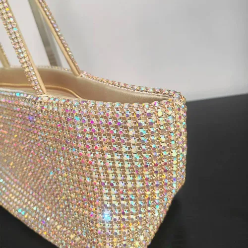 Miniatura 5 de Bolso de mano transparente con diamantes de imitación para mujer, monederos de noche de cristal con asa para boda, fiesta, baile de graduación
