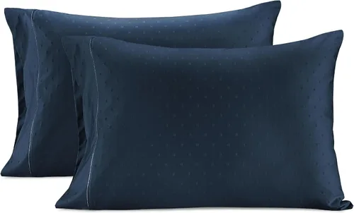 Miniatura 14 de LANE LINEN Juego de 2 almohadas tamaño Queen, suaves 100% algodón egipcio, frescas y lisas de 1000 hilos, fundas de almohada - Azul Estate