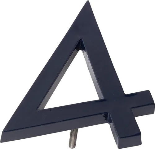 Miniatura 6 de Montague Metal Products MHN-08-F-NY1-2 Números flotantes modernos de aluminio cepillado sólido, 8 pulgadas, azul marino con recubrimiento en polvo