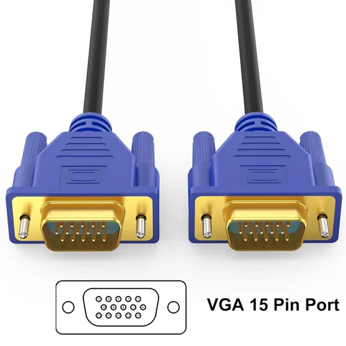 Miniatura 7 de Cable VGA de 6 pies, Cable Adaptador de Monitor de Computadora VGA Macho a Macho Blindado con Chapado en Oro 15 Pin HD15 1080P@60Hz Full HD Alta Azul