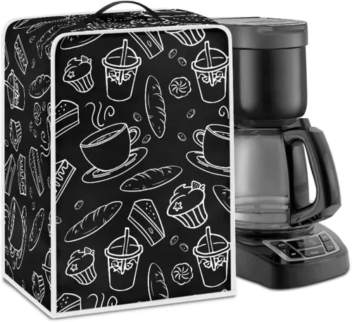 Miniatura 42 de Cubiertas para máquina de café con mango superior, resistentes a las manchas, para mezclador, compatible con la mayoría de cafeteras