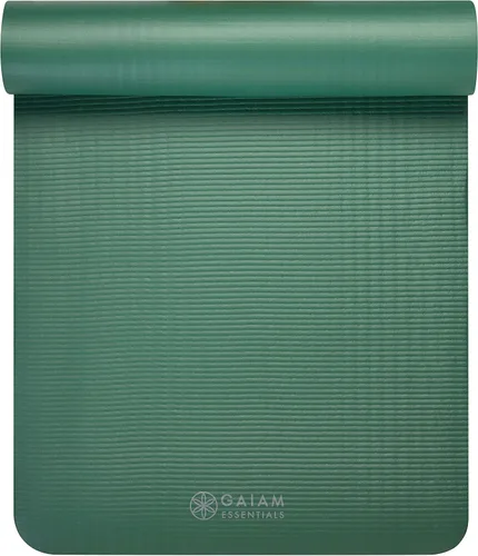 Miniatura 9 de Gaiam Essentials - Alfombrilla de yoga y pilates, fitness y ejercicio de 2/5 pulgadas de grosor (0.394 in) con correa de transporte fácil de Verde