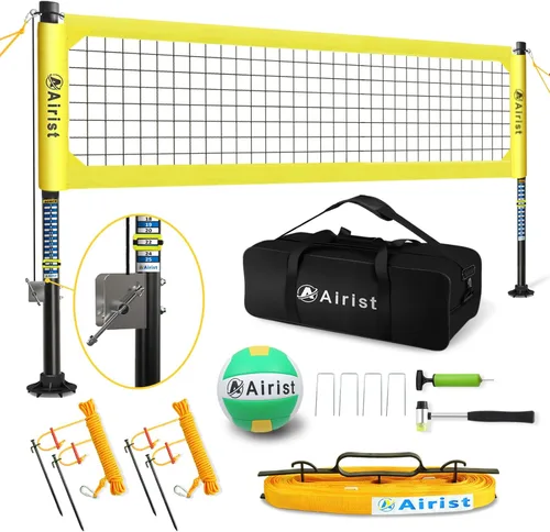 Miniatura 10 de Red de Voleibol de Servicio Pesado para Exteriores con Sistema de Acero Anti-Combado, Postes de Aluminio Ajustables, Juego de Redes Profesionales