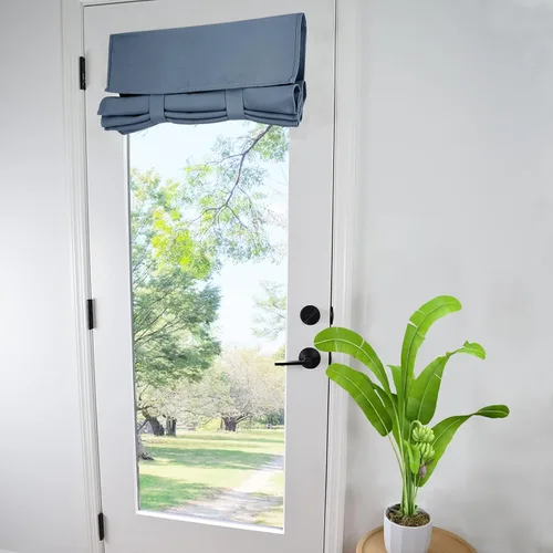 Miniatura 16 de WdFour Cortinas de puerta francesa con tacto sedoso, aislamiento térmico, reducción de ruido, cortinas opacas para puerta de vidrio y oficina