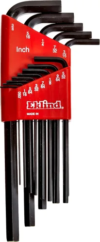 Miniatura 8 de EKLIND 10213 Llave Allen hexagonal -L Juego de 13 piezas SAE pulgadas Tamaños .050-38 Serie larga