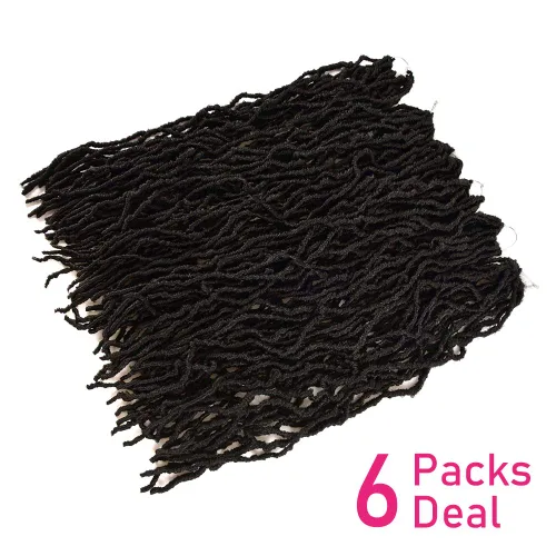 Miniatura 7 de Niseyo Rastas de pelo sintético de ganchillo de 24 pulgadas, 6 paquetes de extensiones de cabello sintético lacio de ganchillo largo