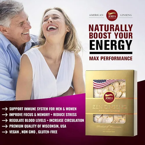 Miniatura 3 de American Wisconsin - Rebanadas de ginseng - Mejora de la energía, el rendimiento y la salud mental para hombres y mujeres (4 onzas (paquete de 1))